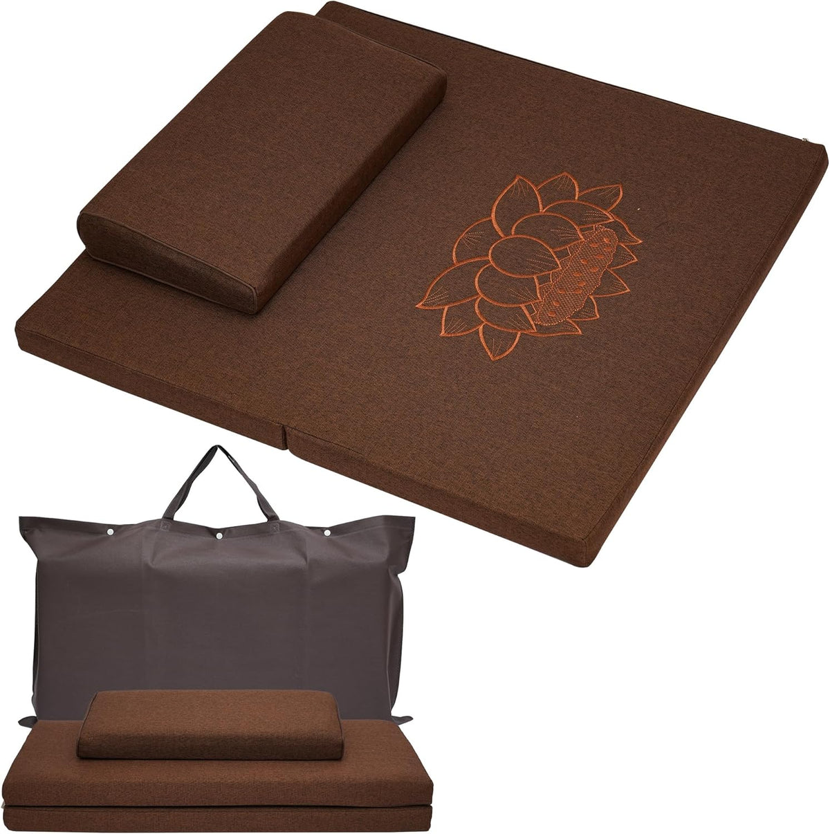 Meditation Cushion Set, 27.6in×27.6in Meditation Pillow for Sitting on Floor, Ergonomic Support for Yoga, Washable Cover, Large Size Floor Cushion for Yoga Mindfulness Meditation