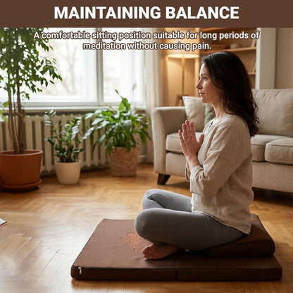 Meditation Cushion Set, 27.6in×27.6in Meditation Pillow for Sitting on Floor, Ergonomic Support for Yoga, Washable Cover, Large Size Floor Cushion for Yoga Mindfulness Meditation