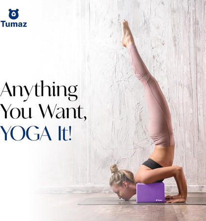 Non-Slip Yoga Blocks，High-Density EVA Foam 2 Pack for Yoga & Pilates | High-Density Support | Lightweight | EVA Foam | Non-Slip Stability | Free Yoga E-Book