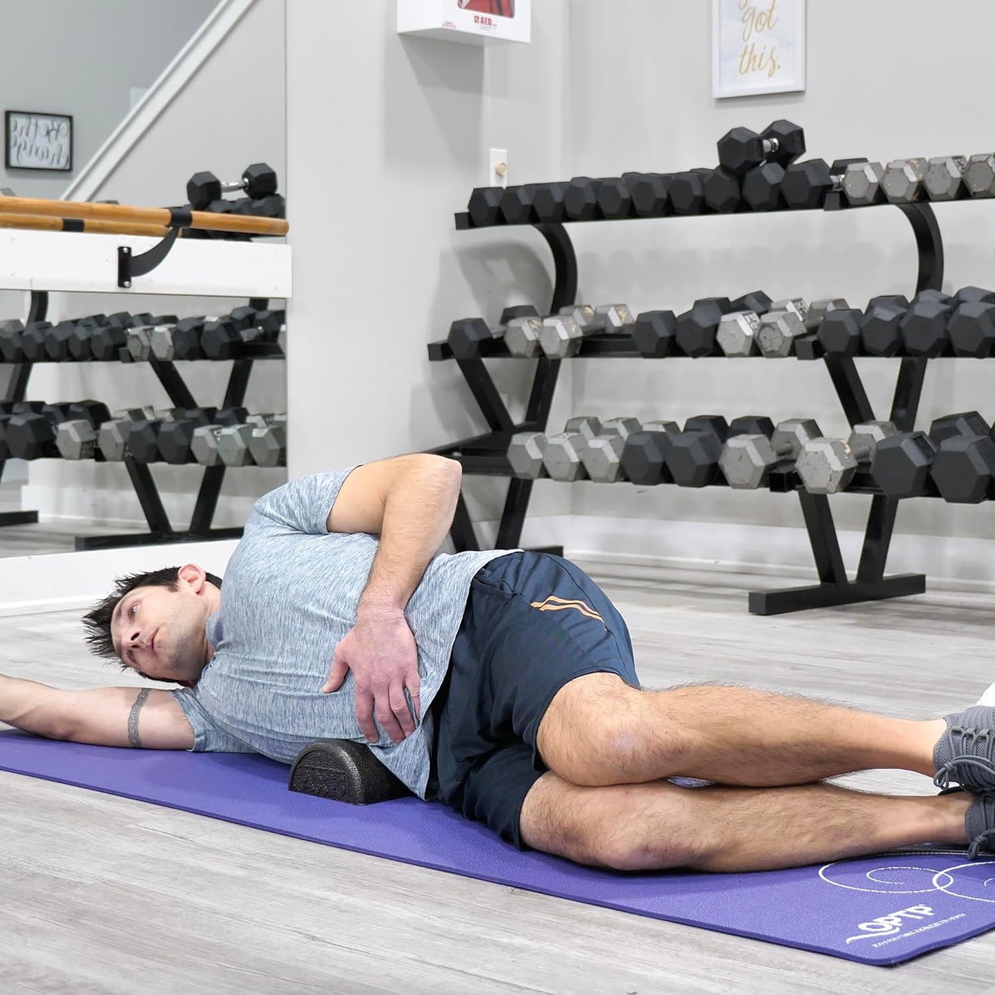 AXIS Firm Density Foam Roller – Round, Black, 36" x 6" | High density foam roller for heavy use, physical therapy, yoga, Pilates, fitness exercise & sports training, smooth surface
