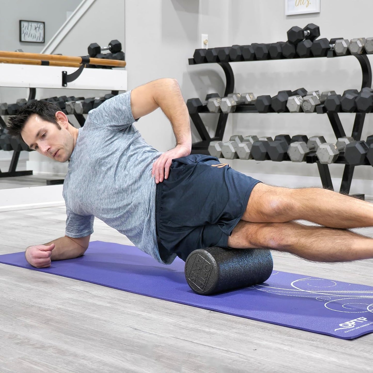 AXIS Firm Density Foam Roller – Round, Black, 36" x 6" | High density foam roller for heavy use, physical therapy, yoga, Pilates, fitness exercise & sports training, smooth surface