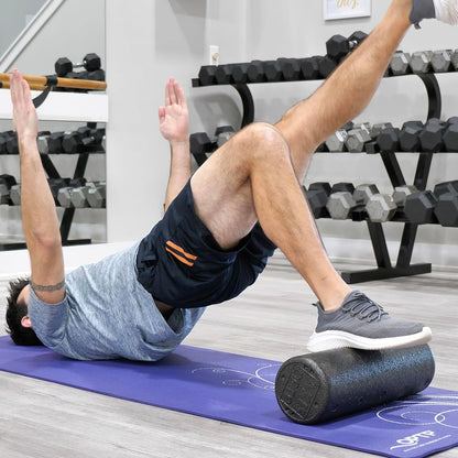 AXIS Firm Density Foam Roller – Round, Black, 36" x 6" | High density foam roller for heavy use, physical therapy, yoga, Pilates, fitness exercise & sports training, smooth surface