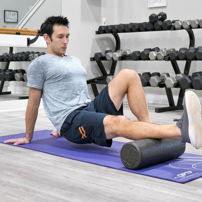AXIS Firm Density Foam Roller – Round, Black, 36" x 6" | High density foam roller for heavy use, physical therapy, yoga, Pilates, fitness exercise & sports training, smooth surface