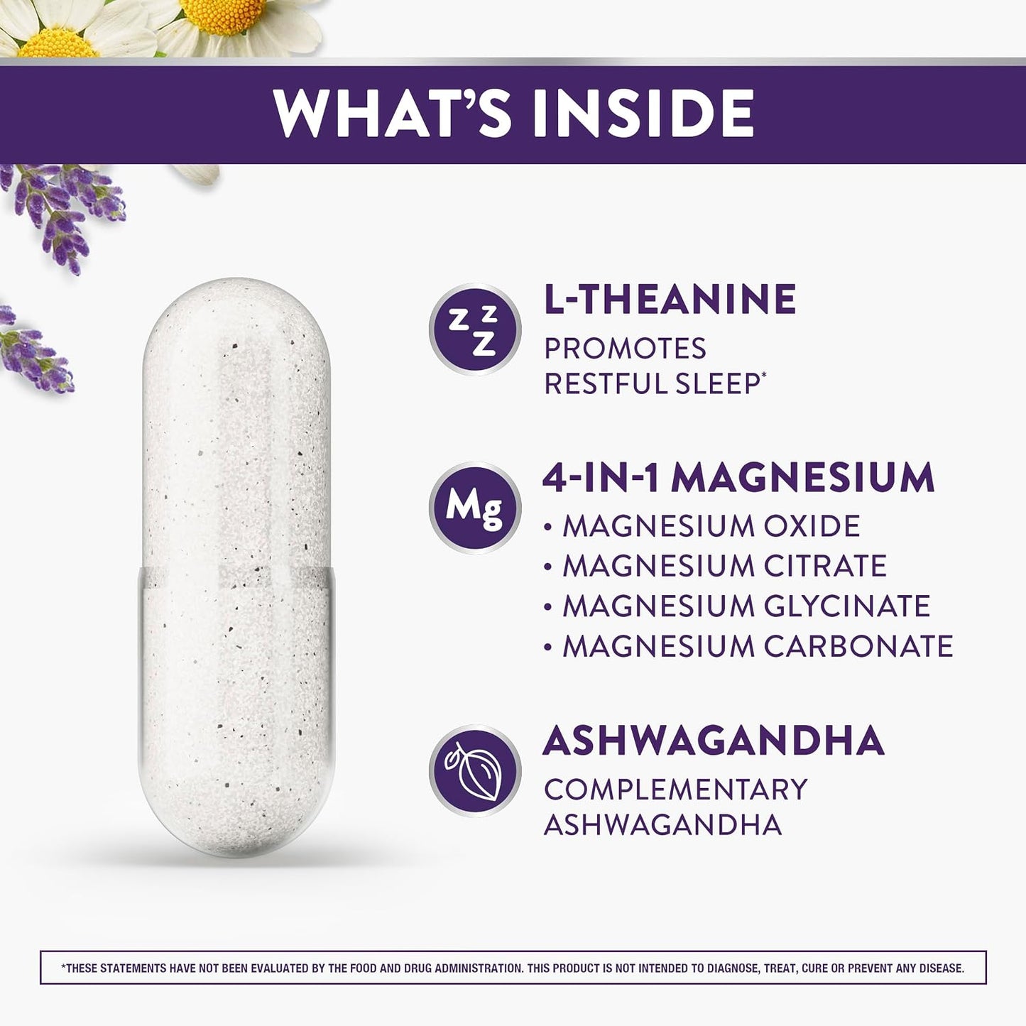 ZzzQuil Pure Zzzs, +Magnesium Capsules, L-Theanine and Magnesium, Sleep Aid, 4-in-1 Magnesium: Citrate, Bisglycinate, Oxide, and Carbonate, Sleep Aids for Adults, 90 Sleep Capsules