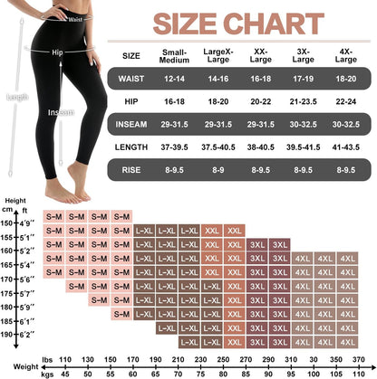 4 Pack Leggings for Women Butt Lift High Waisted Tummy Control No See-Through Yoga Pants Workout Running Leggings
