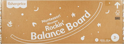 Wood Montessori Toy Rockin' Balance Board, American Montessori Society Seal of Excellence, 31.7-Inch Wooden Motor Skills Learning Activity for Kids Ages 3+ Years
