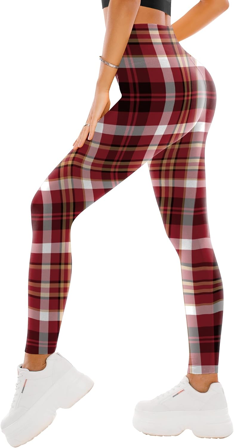 High Waisted Leggings for Women - Full Length Capri Buttery Soft Yoga Pants for Workout Athletic - Colors A