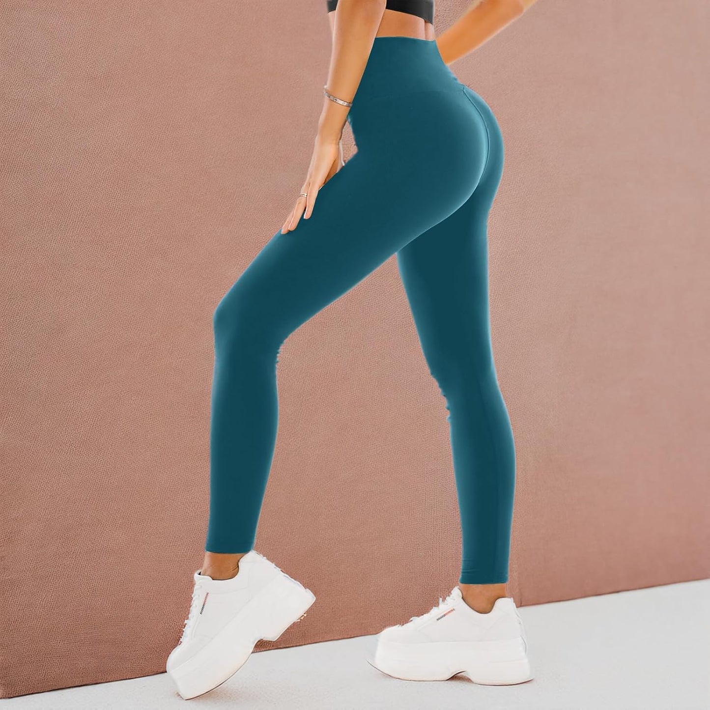 High Waisted Leggings for Women - Full Length Capri Buttery Soft Yoga Pants for Workout Athletic - Colors A