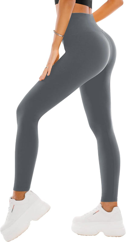 High Waisted Leggings for Women - Full Length Capri Buttery Soft Yoga Pants for Workout Athletic - Colors A