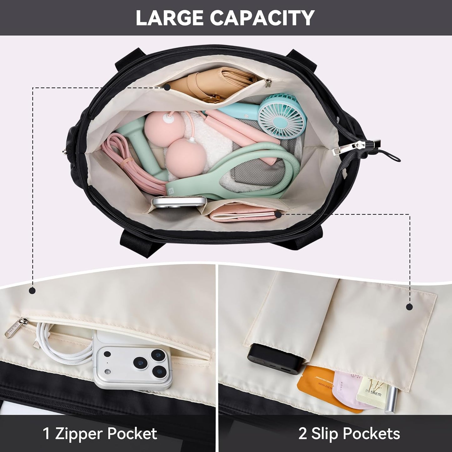 WLLWOO Gym Tote Bag Thick Yoga Mat Bag with Breathable Mesh Holder Carryall Waterproof Wet Pocket for Pilates Travel Beach Workout Women