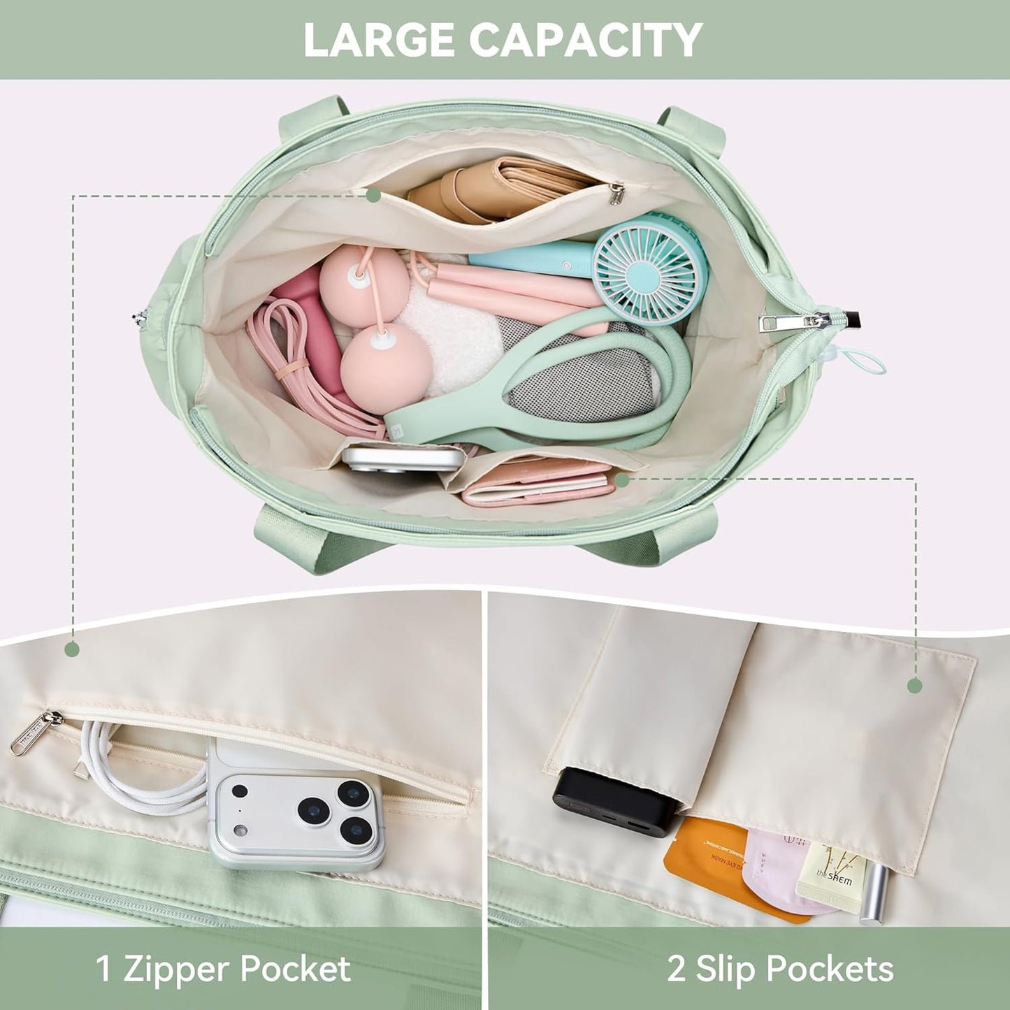 WLLWOO Gym Tote Bag Thick Yoga Mat Bag with Breathable Mesh Holder Carryall Waterproof Wet Pocket for Pilates Travel Beach Workout Women