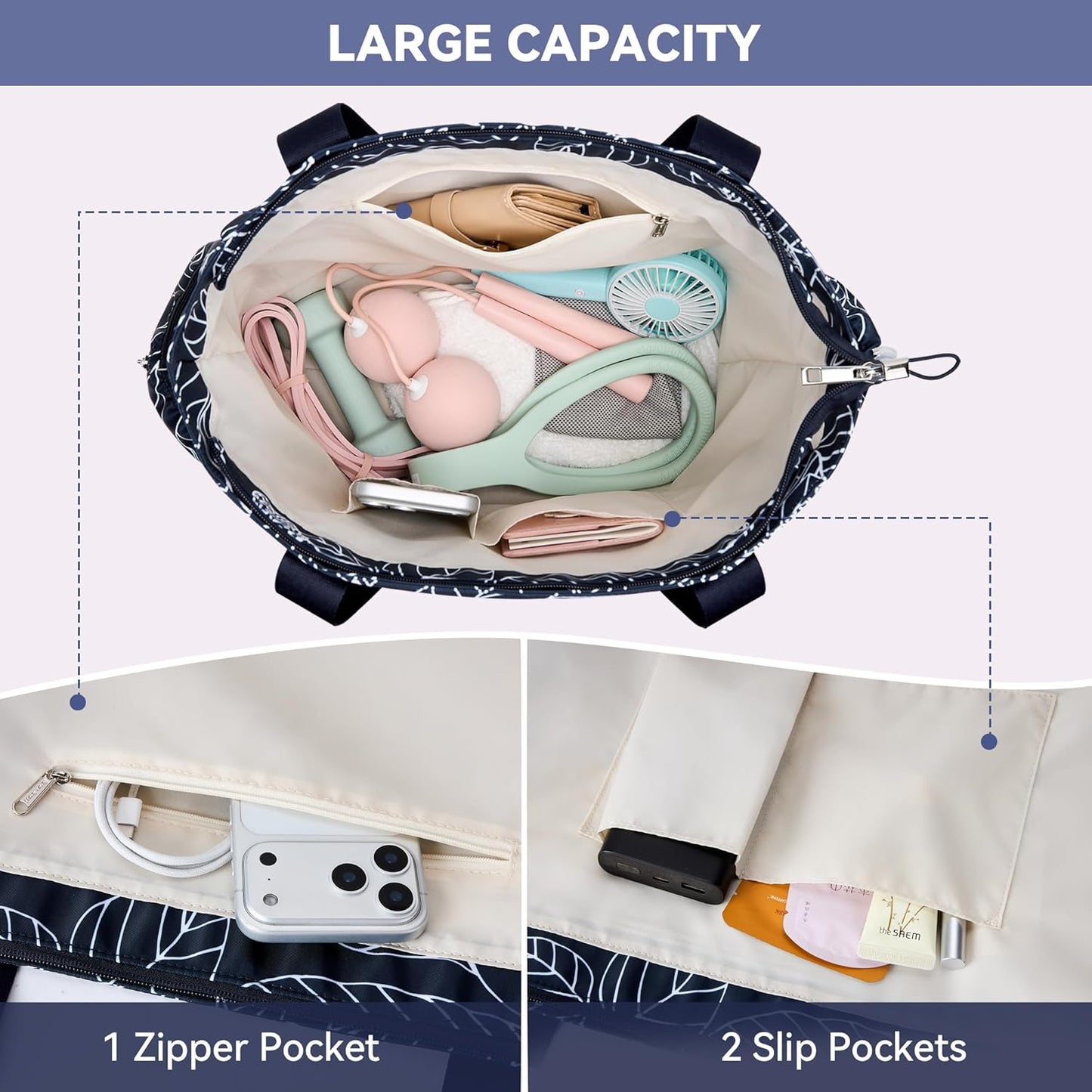 WLLWOO Gym Tote Bag Thick Yoga Mat Bag with Breathable Mesh Holder Carryall Waterproof Wet Pocket for Pilates Travel Beach Workout Women