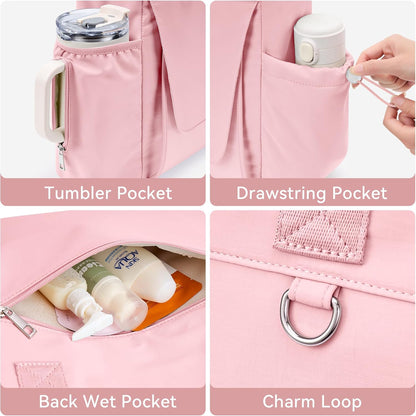 WLLWOO Gym Tote Bag Thick Yoga Mat Bag with Breathable Mesh Holder Carryall Waterproof Wet Pocket for Pilates Travel Beach Workout Women