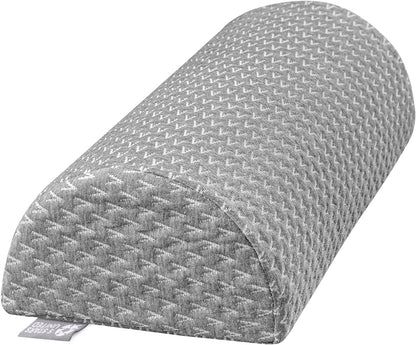 Knee Pillow for Back Sleeping – Half Moon Bolster Pillow for Legs, Under Knee Pillow for Sleeping on Back, Memory Foam Leg Pillow for Back Pain, White