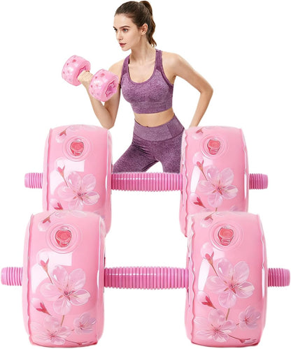 Travel Weights Water Filled Dumbbell Set of 2,6LB Hand Weights for Women at Home Gym Exercise Training
