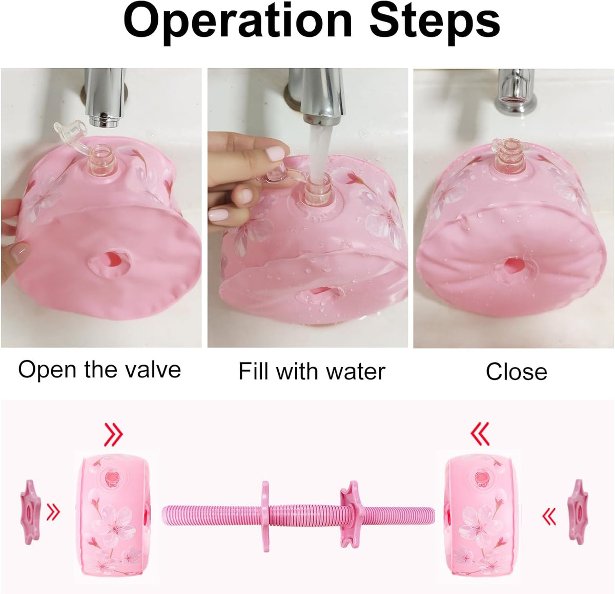 Travel Weights Water Filled Dumbbell Set of 2,6LB Hand Weights for Women at Home Gym Exercise Training