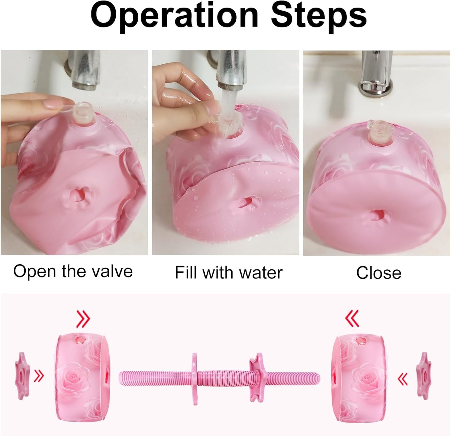 Travel Weights Water Filled Dumbbell Set of 2,6LB Hand Weights for Women at Home Gym Exercise Training