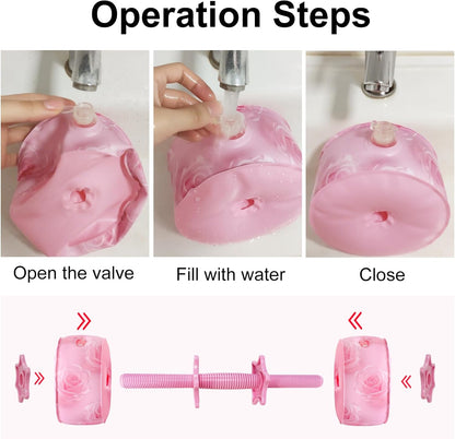 Travel Weights Water Filled Dumbbell Set of 2,6LB Hand Weights for Women at Home Gym Exercise Training