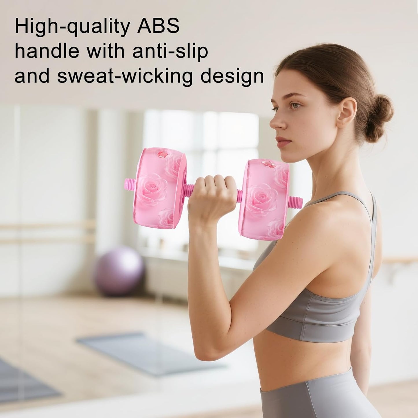 Travel Weights Water Filled Dumbbell Set of 2,6LB Hand Weights for Women at Home Gym Exercise Training