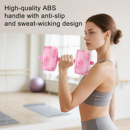 Travel Weights Water Filled Dumbbell Set of 2,6LB Hand Weights for Women at Home Gym Exercise Training