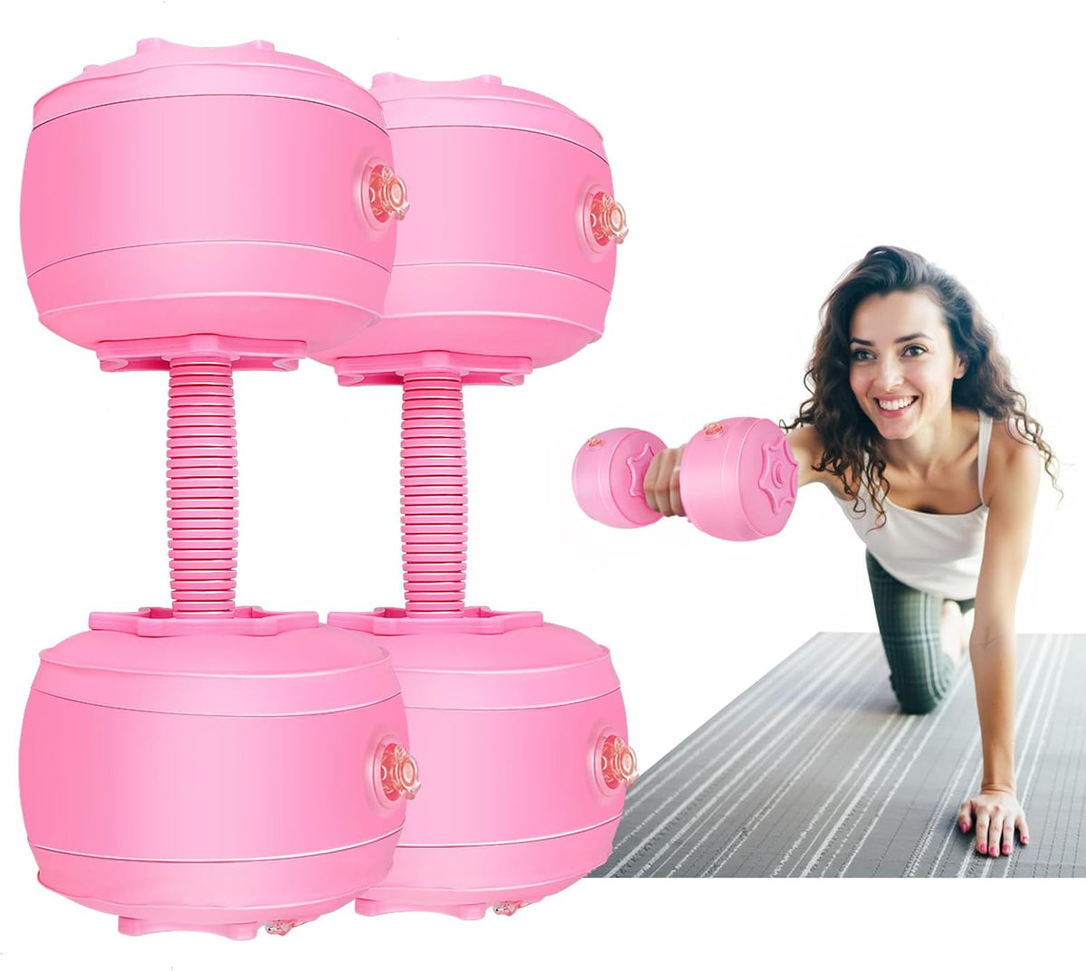 Travel Weights Water Filled Dumbbell Set of 2,6LB Hand Weights for Women at Home Gym Exercise Training