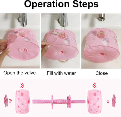 Travel Weights Water Filled Dumbbell Set of 2,6LB Hand Weights for Women at Home Gym Exercise Training