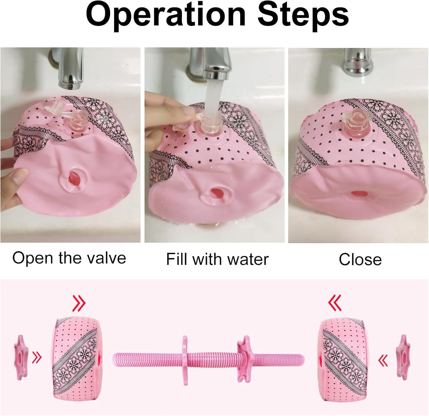Travel Weights Water Filled Dumbbell Set of 2,6LB Hand Weights for Women at Home Gym Exercise Training