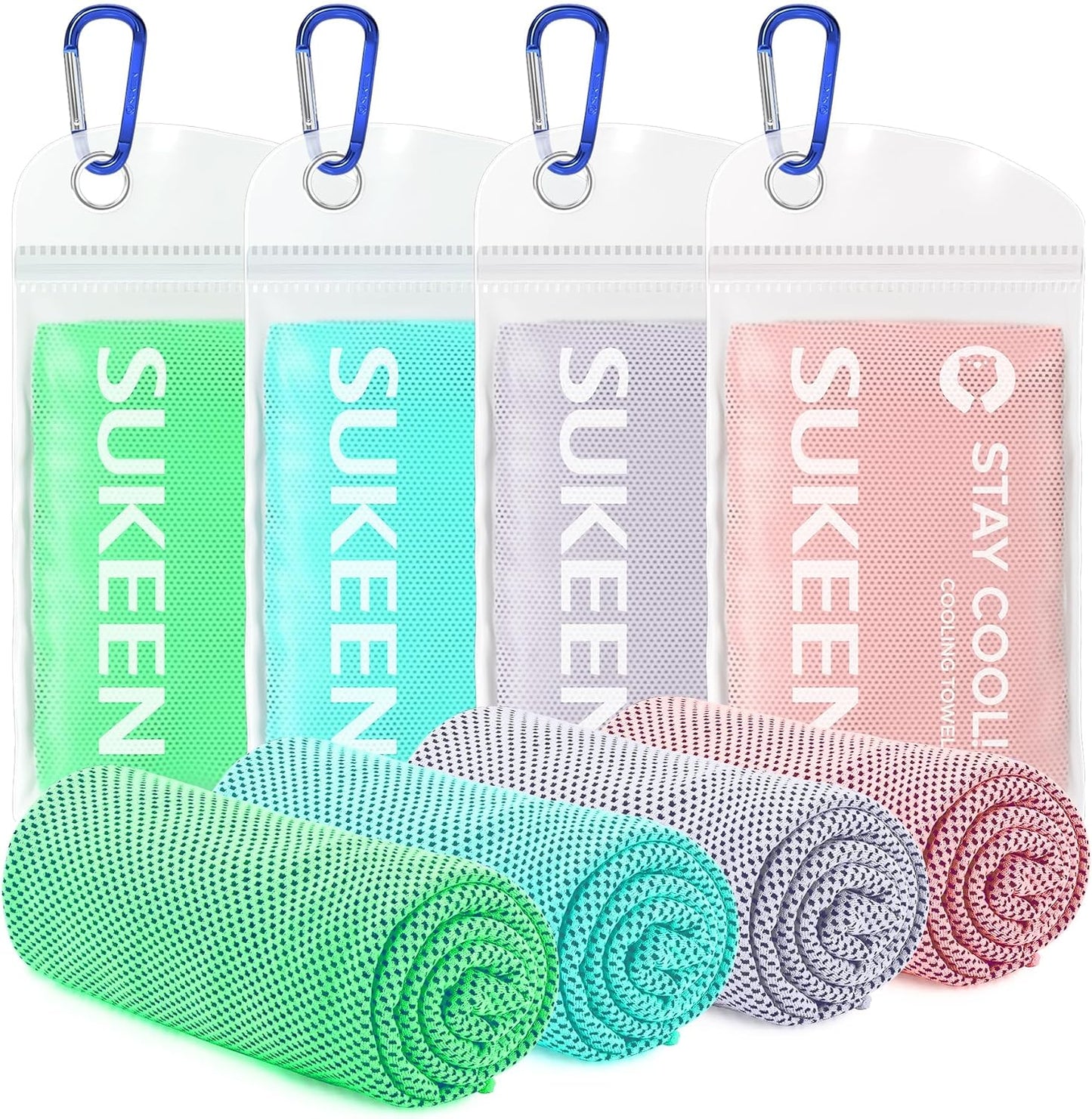 4 Pack Cooling Towels for Hot Weather 40"x12", Gym Towels for Men and Women, Soft Breathable Workout Towels for Yoga, Running, Sport, & More