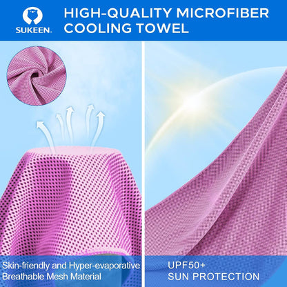 4 Pack Cooling Towels for Hot Weather 40"x12", Gym Towels for Men and Women, Soft Breathable Workout Towels for Yoga, Running, Sport, & More