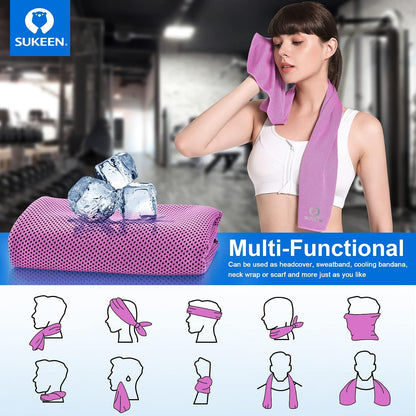 4 Pack Cooling Towels for Hot Weather 40"x12", Gym Towels for Men and Women, Soft Breathable Workout Towels for Yoga, Running, Sport, & More