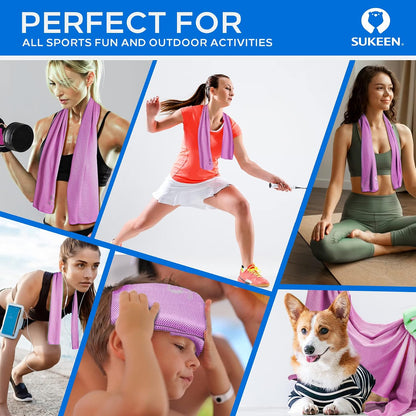 4 Pack Cooling Towels for Hot Weather 40"x12", Gym Towels for Men and Women, Soft Breathable Workout Towels for Yoga, Running, Sport, & More