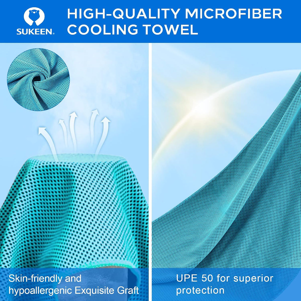 4 Pack Cooling Towels for Hot Weather 40"x12", Gym Towels for Men and Women, Soft Breathable Workout Towels for Yoga, Running, Sport, & More