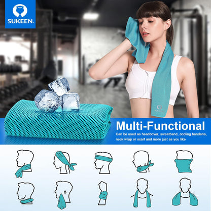 4 Pack Cooling Towels for Hot Weather 40"x12", Gym Towels for Men and Women, Soft Breathable Workout Towels for Yoga, Running, Sport, & More