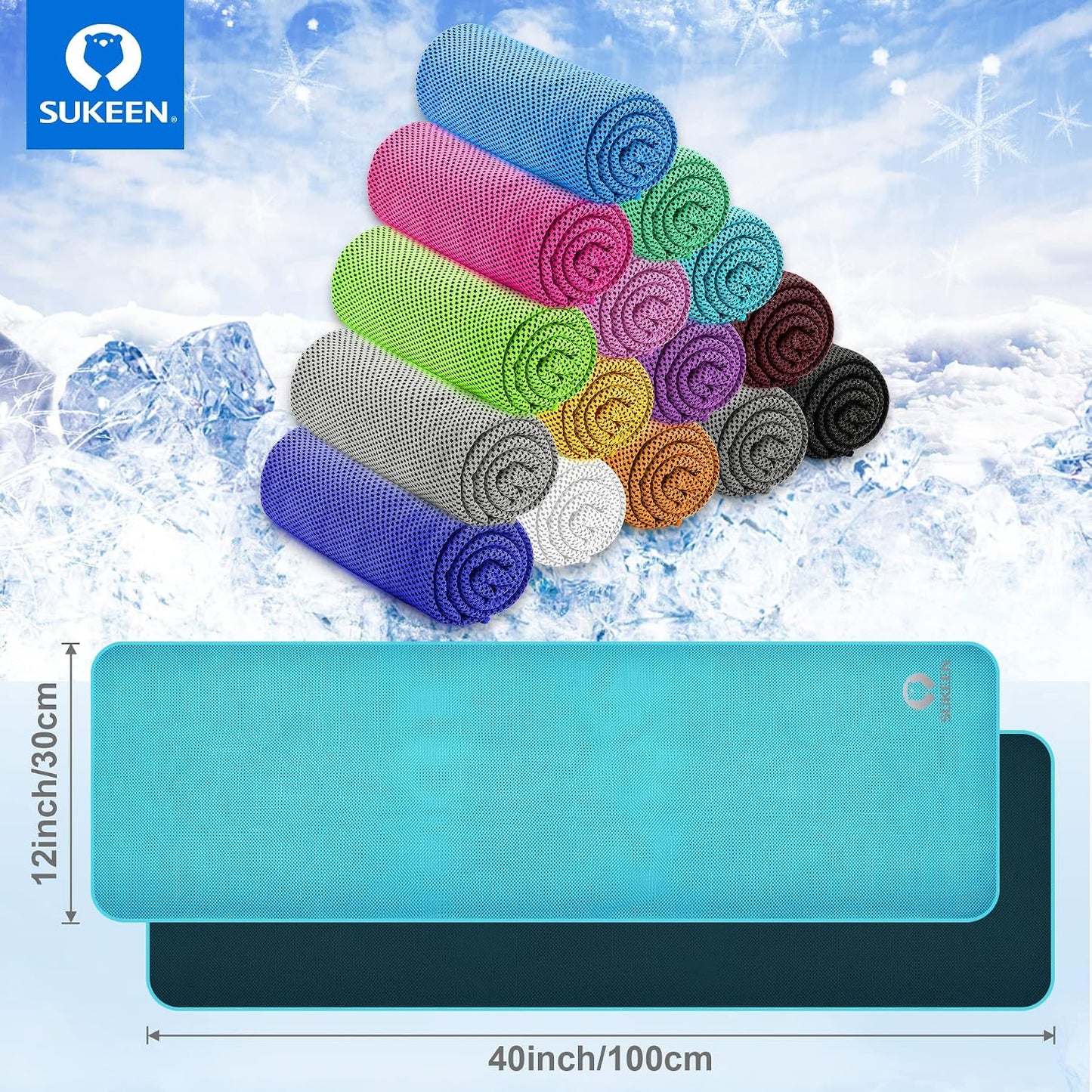 4 Pack Cooling Towels for Hot Weather 40"x12", Gym Towels for Men and Women, Soft Breathable Workout Towels for Yoga, Running, Sport, & More