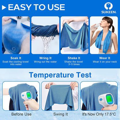 4 Pack Cooling Towels for Hot Weather 40"x12", Gym Towels for Men and Women, Soft Breathable Workout Towels for Yoga, Running, Sport, & More