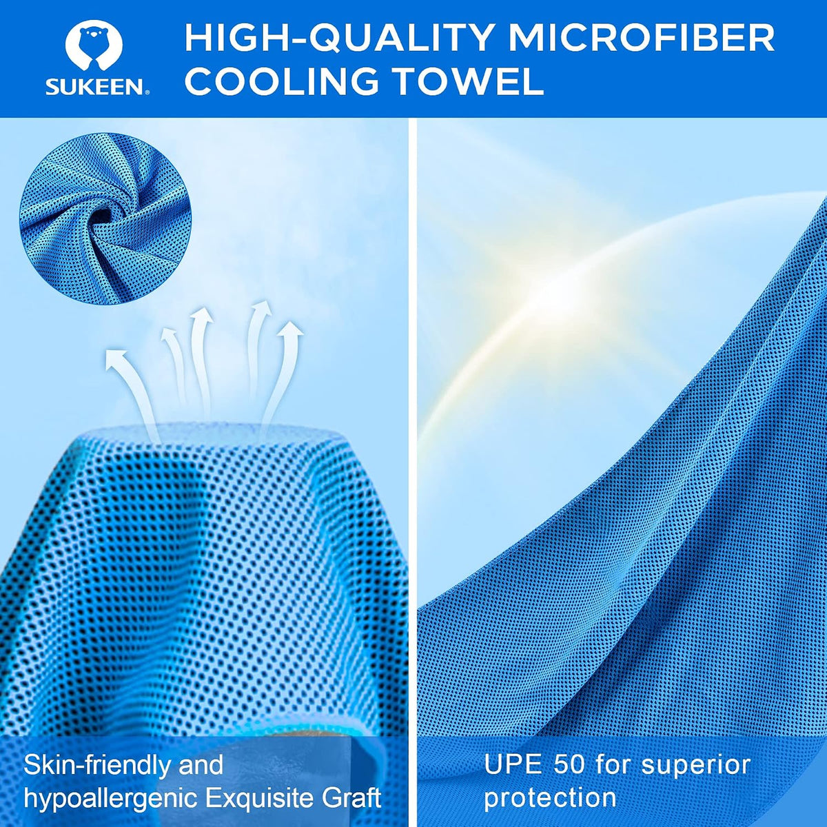 4 Pack Cooling Towels for Hot Weather 40"x12", Gym Towels for Men and Women, Soft Breathable Workout Towels for Yoga, Running, Sport, & More