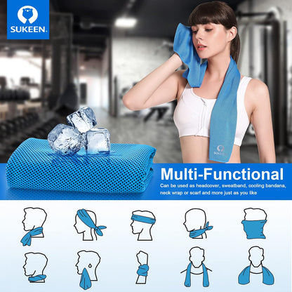 4 Pack Cooling Towels for Hot Weather 40"x12", Gym Towels for Men and Women, Soft Breathable Workout Towels for Yoga, Running, Sport, & More