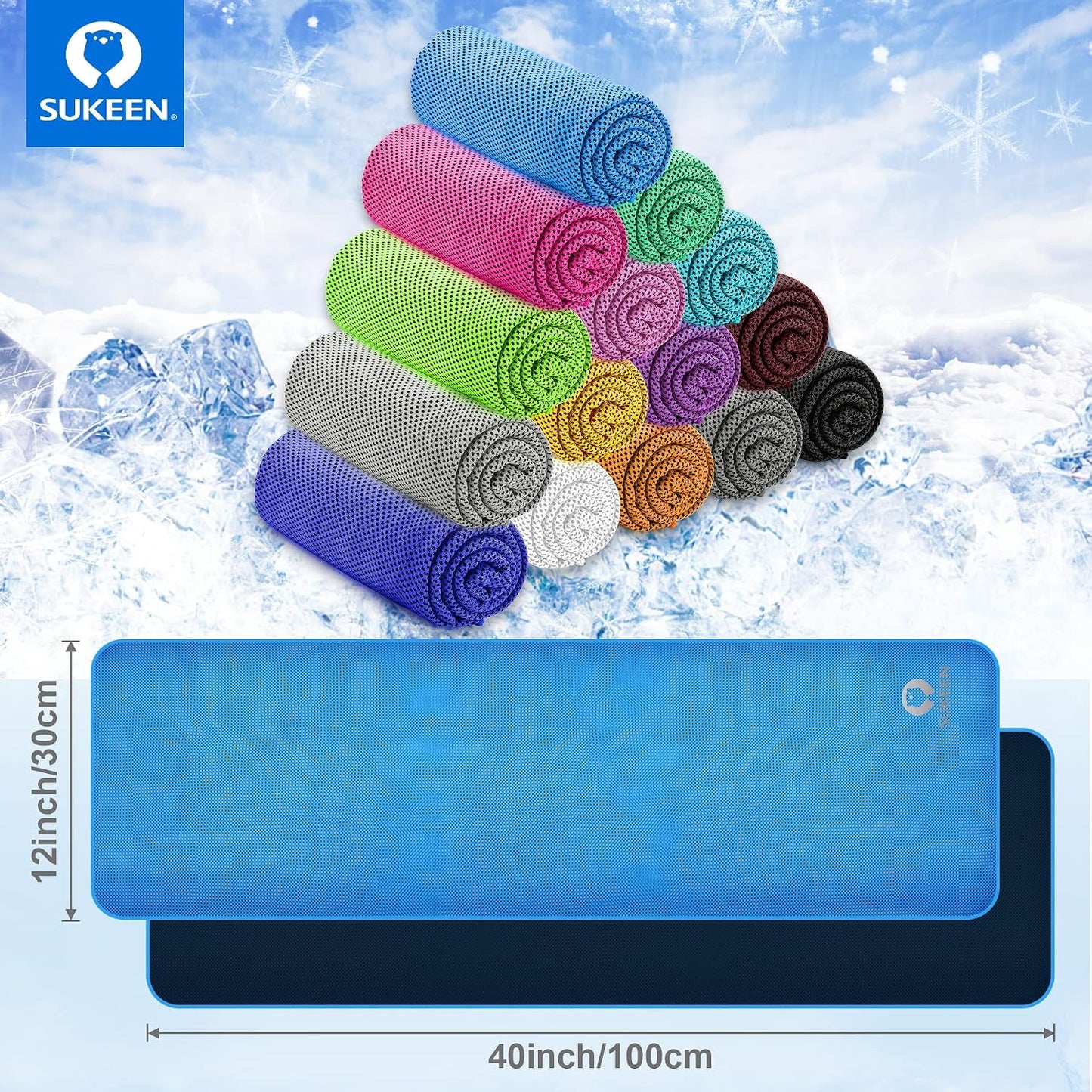 4 Pack Cooling Towels for Hot Weather 40"x12", Gym Towels for Men and Women, Soft Breathable Workout Towels for Yoga, Running, Sport, & More