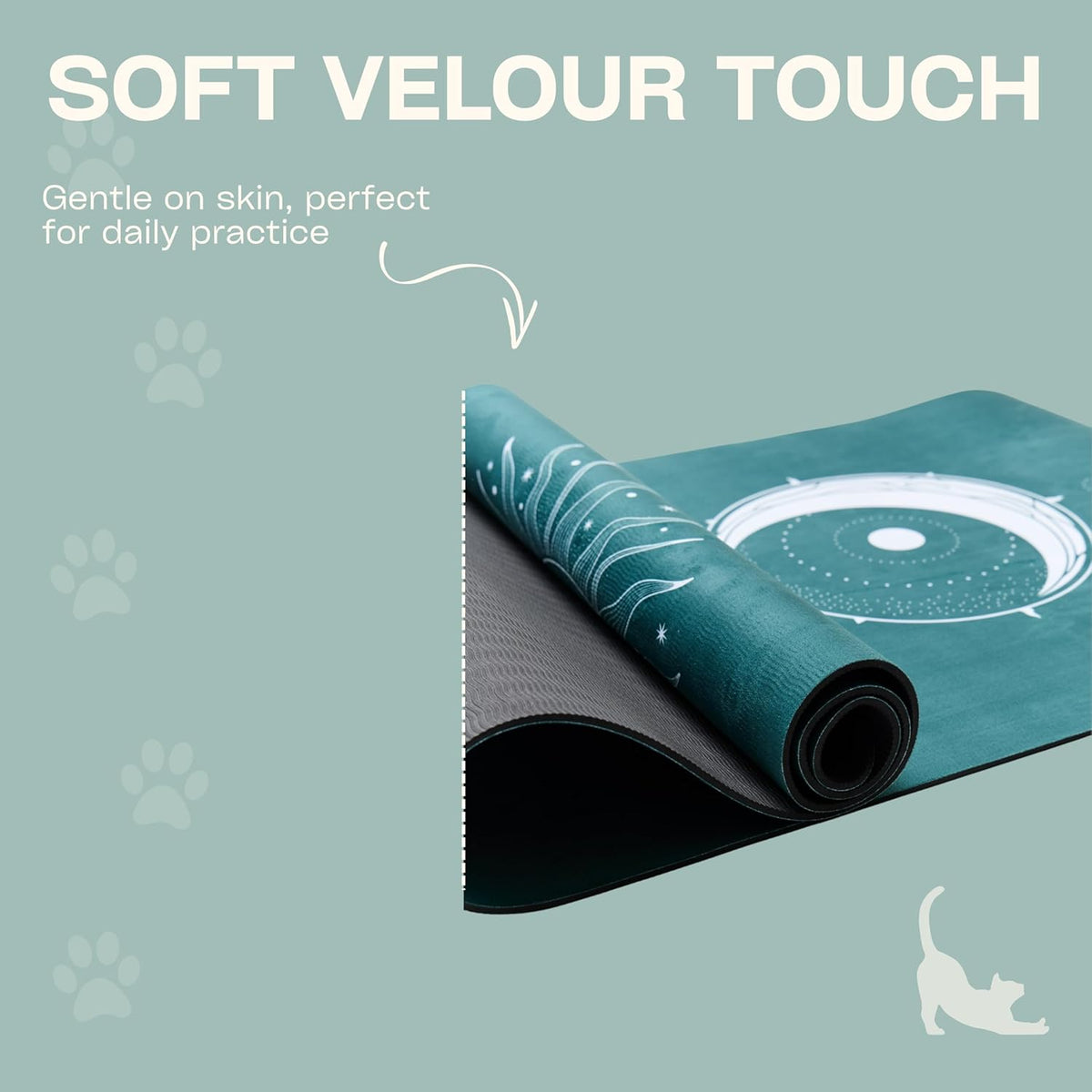 Yoga Mat With Strap 5mm Non Slip Suede & TPE - Eco-Friendly Fitness & Exercise Mat for Home Gym, Pilates, Hot Yoga, and Meditation - Lightweight Durable 72 x 24 inch Workout Mat for Women, Men