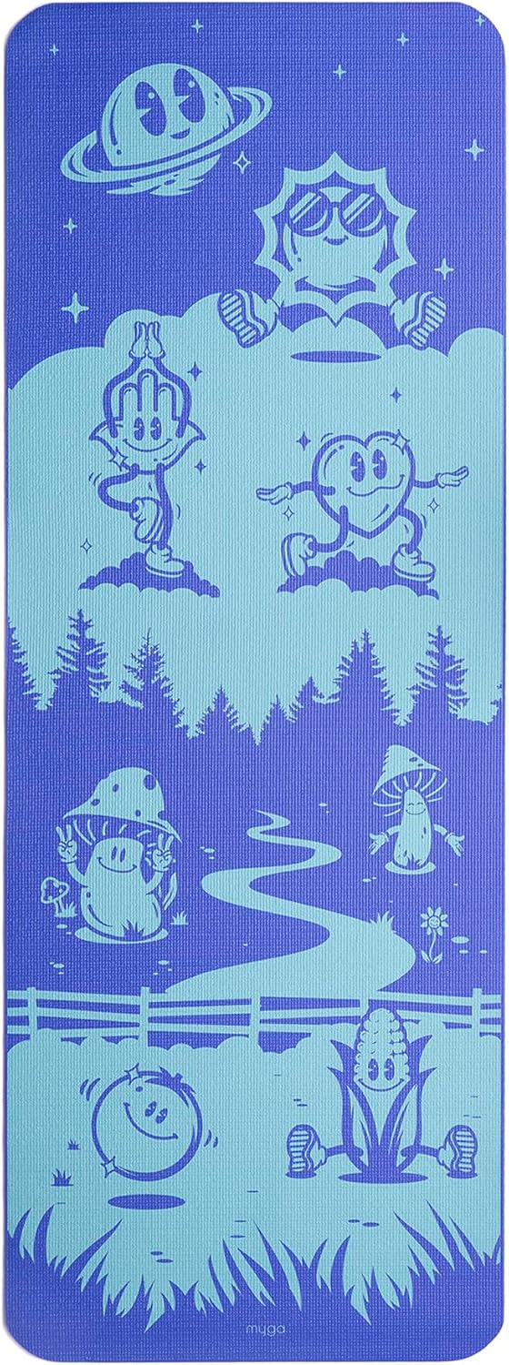 Silk Print Kids Yoga Mat,Non-Slip Yoga Mat for Childrens Exercise, Fitness, Yoga and Mindfulness Lightweight, Easy Clean Play Mat for Girls and Boys