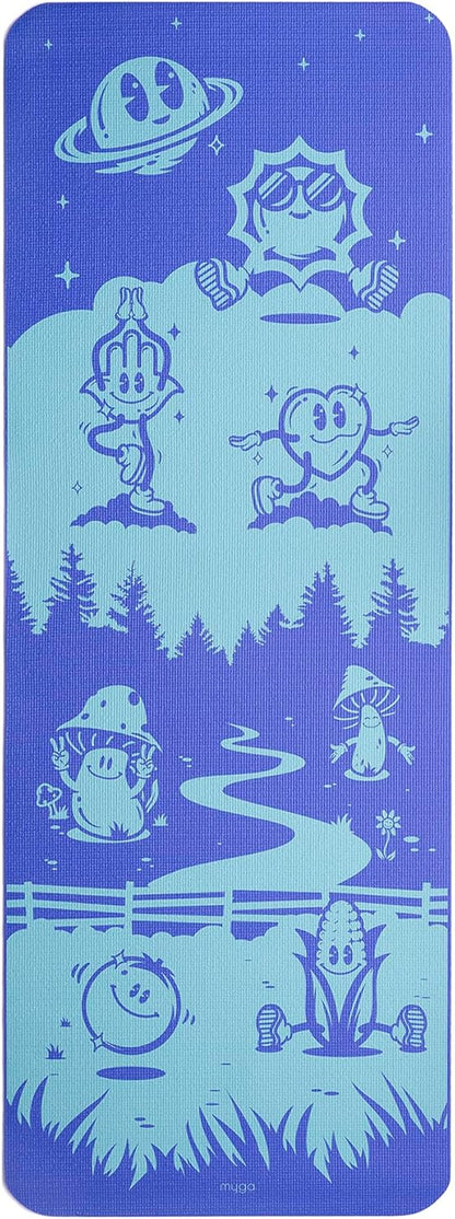 Silk Print Kids Yoga Mat,Non-Slip Yoga Mat for Childrens Exercise, Fitness, Yoga and Mindfulness Lightweight, Easy Clean Play Mat for Girls and Boys