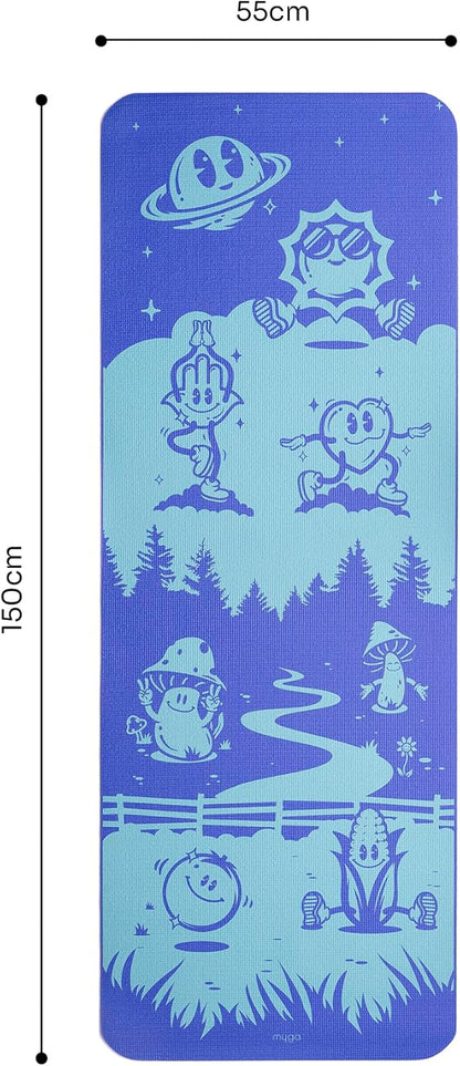 Silk Print Kids Yoga Mat,Non-Slip Yoga Mat for Childrens Exercise, Fitness, Yoga and Mindfulness Lightweight, Easy Clean Play Mat for Girls and Boys