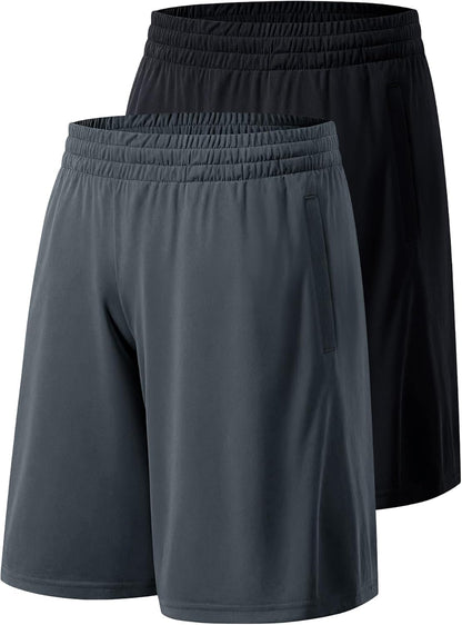 Men's Athletic Shorts with Pockets and Elastic Waistband Quick Dry Activewear Workout Shorts for Men