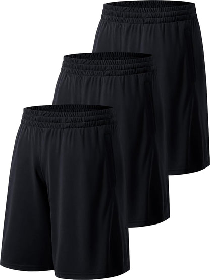 Men's Athletic Shorts with Pockets and Elastic Waistband Quick Dry Activewear Workout Shorts for Men