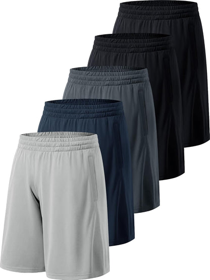 Men's Athletic Shorts with Pockets and Elastic Waistband Quick Dry Activewear Workout Shorts for Men