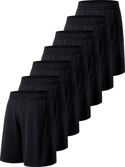 Men's Athletic Shorts with Pockets and Elastic Waistband Quick Dry Activewear Workout Shorts for Men