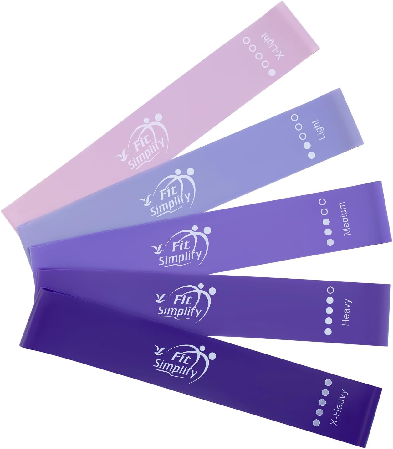 Resistance Loop Exercise Bands with Instruction Guide and Carry Bag, Set of 5