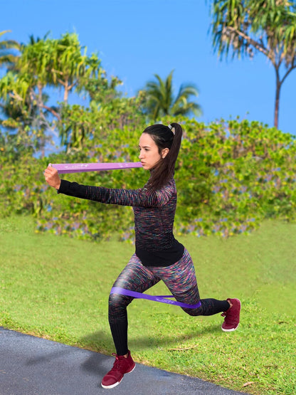Resistance Loop Exercise Bands with Instruction Guide and Carry Bag, Set of 5