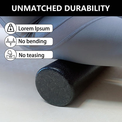 Hard Travel Size Back Roller, High Density Foam Roller for Back Stretching, Physical Therapy, Yoga, Pilates, Post Workout Muscle Recuperation, 12" X 4" Round (Black)
