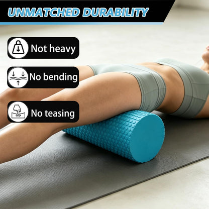 Hard Travel Size Back Roller, High Density Foam Roller for Back Stretching, Physical Therapy, Yoga, Pilates, Post Workout Muscle Recuperation, 12" X 4" Round (Black)